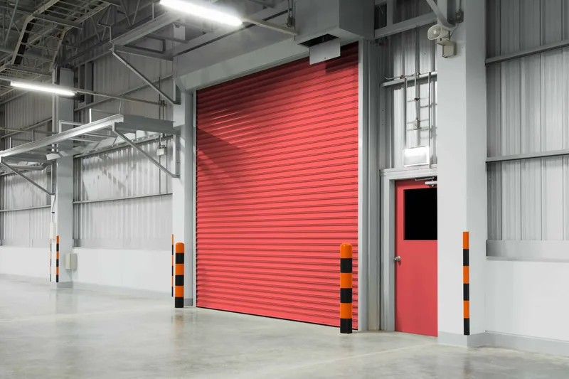 Roller shutter at a commercial warehouse